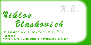 miklos blaskovich business card